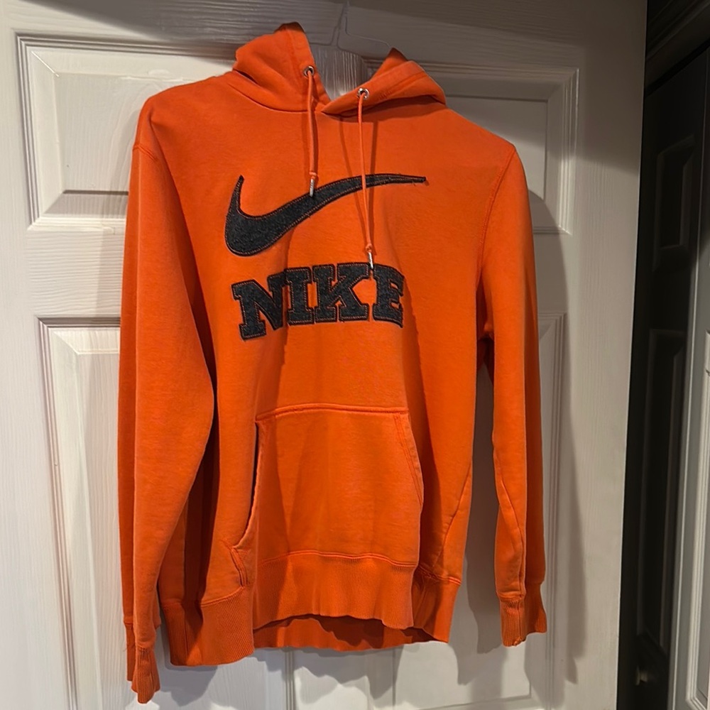 Nike Men's Orange Hoodie Drawstring